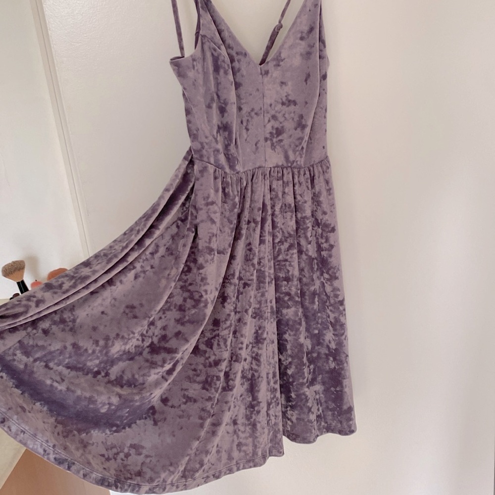 Target purple velvet cross strapped dress